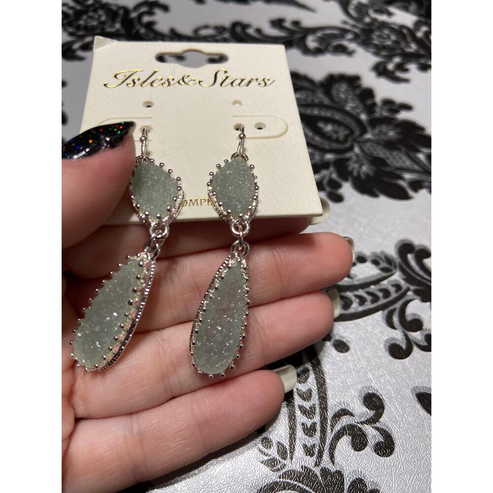 Isles and Stars blue druzy stone earrings